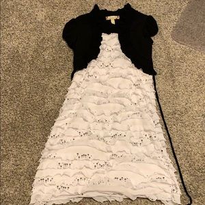 Girls black and white dress